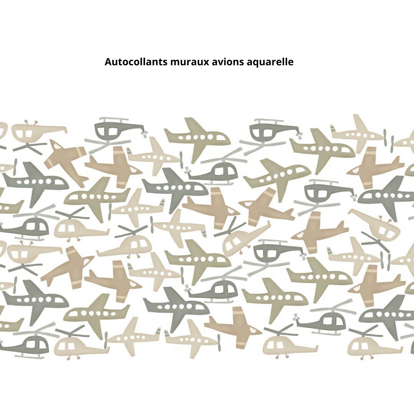 Autocollants muraux avions aquarelle