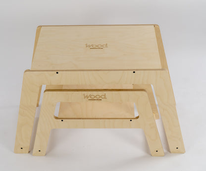 Table et Chaise Montessori en Bois – Ensemble Ergonomique pour Enfants